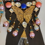 Statement Butterfly Deco Czech Multicolor Crystal Glass Stone Necklace