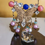 Statement Butterfly Deco Czech Multicolor Crystal Glass Stone Necklace