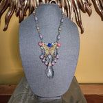 Statement Butterfly Deco Czech Multicolor Crystal Glass Stone Necklace