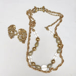 Coro Multi-strand Beaded Gold Tone Prince Dangle Earrings