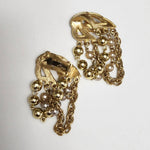 Coro Multi-strand Beaded Gold Tone Prince Dangle Earrings