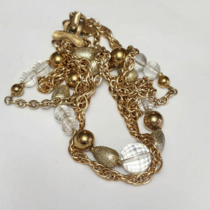 Coro Multi-strand Beaded Gold Tone Prince Dangle Earrings