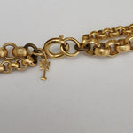 Gorgeous 42" TRIFARI Double Strand Rolo Chain Gold Pearl Pendant Necklace, Runway, Couture
