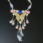 Statement Butterfly Deco Czech Multicolor Crystal Glass Stone Necklace