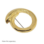 Bold Modern Gold Tone Circle Vintage Brooch Pin