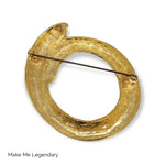 Bold Modern Gold Tone Circle Vintage Brooch Pin