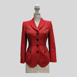 Rodney Vaghn Telford Red Vintage Blazer Black Piping Exclusively for Bergdorf Goodman, 90s Blazer
