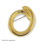 Bold Modern Gold Tone Circle Vintage Brooch Pin