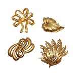 4 Monet Gold Plated Vintage Brooches