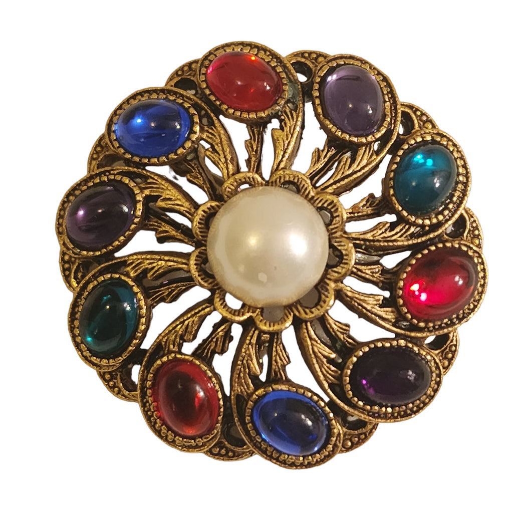 French Mogul Gripoix Style Brooch