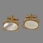 Mother Of Pearl Gold Plated Vintage Cufflinks, MOP Cufflinks