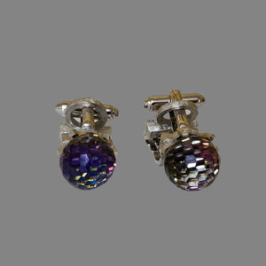 Dante Watermelon Rivoli
 Silver Tone Mesh Wrap Vintage Cufflinks