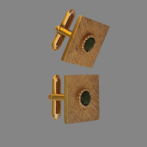 SWANK Jadeite Gold Plated Vintage Cufflinks