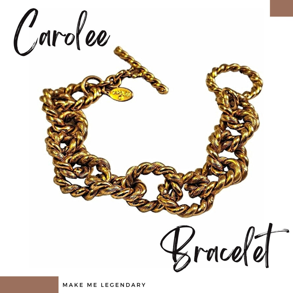 Lovely CAROLEE Filigree Chunky Gold Plated Link Bracelet