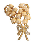 Vintage Kenneth Jay Lane Lily Of The Valley Signed Crystal Rhinestone Brooch Pin