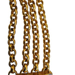 ERWIN PEARL Four Strand Web Gold Plated Pave Rhinestone Vintage Rolo Link Necklace