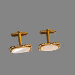 Mother Of Pearl Gold Plated Vintage Cufflinks, MOP Cufflinks