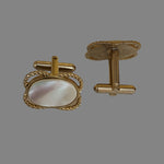 Mother Of Pearl Gold Plated Vintage Cufflinks, MOP Cufflinks