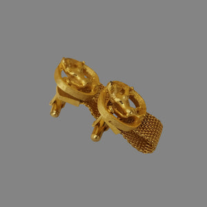 Swank Taurus Horoscope Gold Plated Mesh Cufflinks, Bull Cuff Links