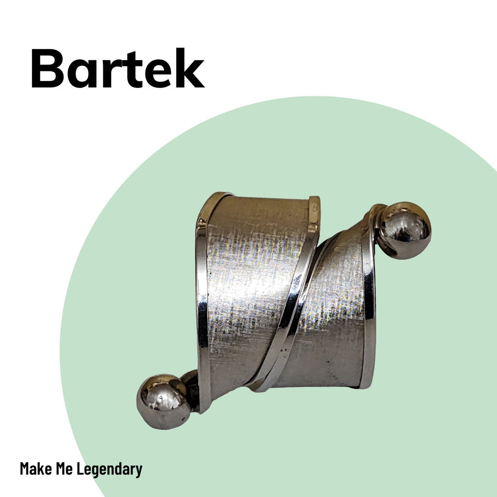 BARTEK Brushed Silver Plate Scuptural Cuff Vintsge Bracelet
