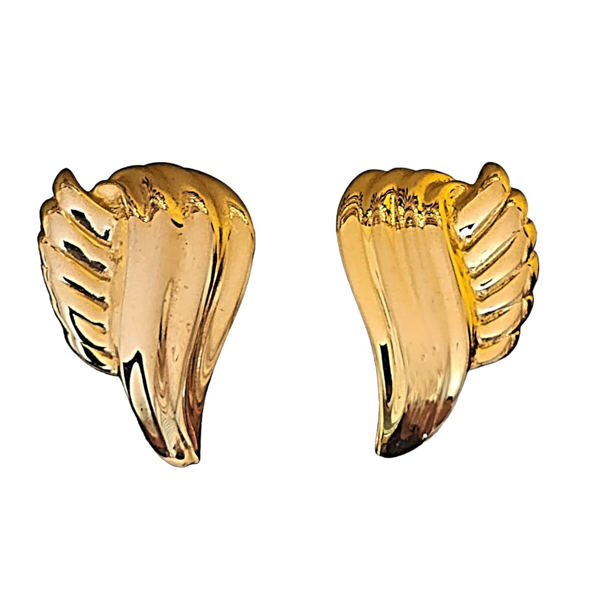 Wing Gold Plated Vintage Clip On Earrings