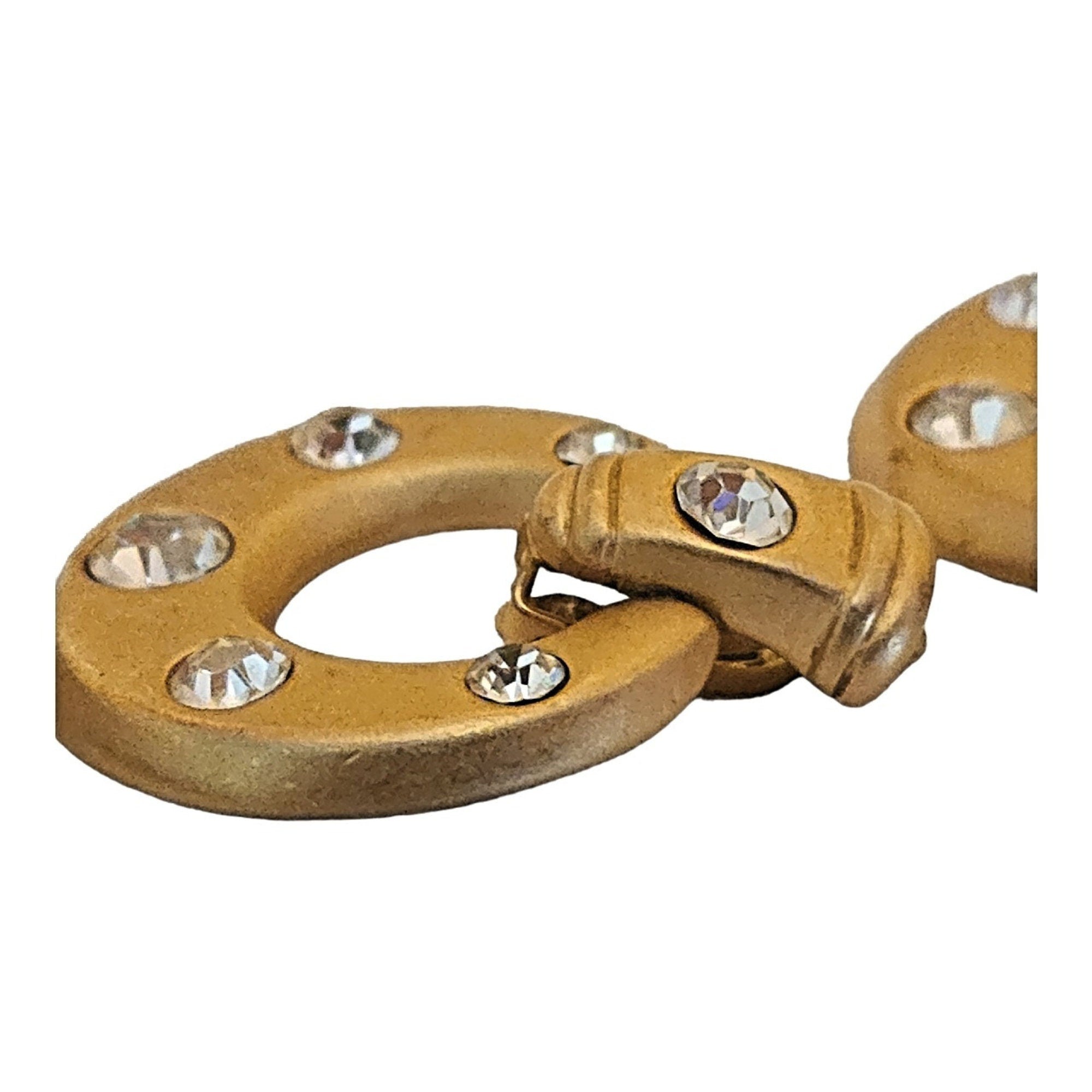Gorgeous P.E.P. Hoop Diamante' Gold Plated Vintage Earrings