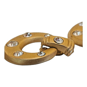Gorgeous P.E.P. Hoop Diamante' Gold Plated Vintage Earrings