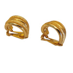 Designer Hoop Gold Plated Runway Clip On Vintage Earrings