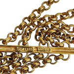 ERWIN PEARL Four Strand Web Gold Plated Pave Rhinestone Vintage Rolo Link Necklace