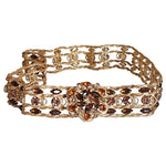 Stunning Yves Saint Lauren YSL Topaz Crystal Gold Plated Belt S-M