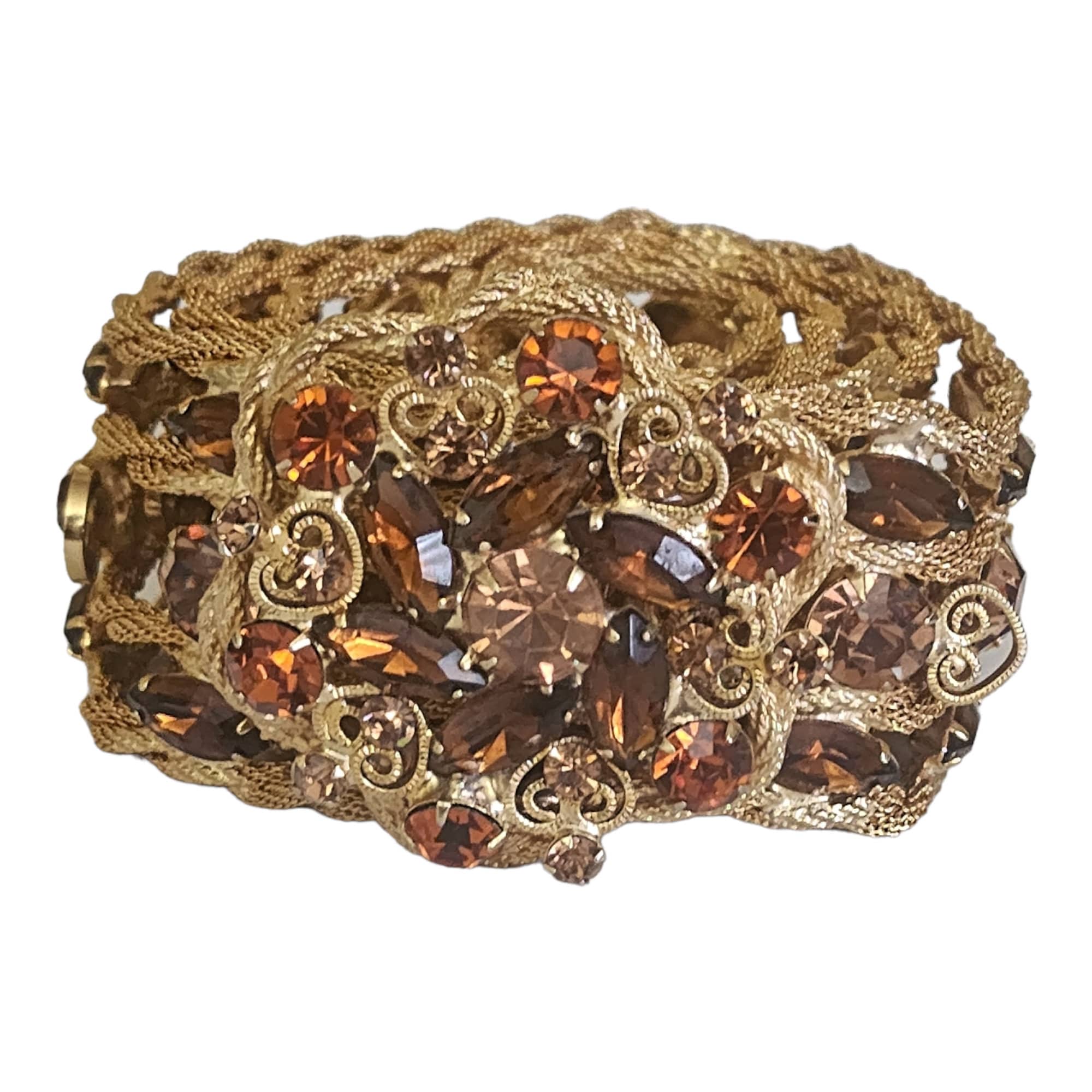 Stunning Yves Saint Lauren YSL Topaz Crystal Gold Plated Belt S-M