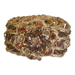 Stunning Yves Saint Lauren YSL Topaz Crystal Gold Plated Belt S-M
