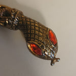 Vintage DL Auld Company Ruby Eyed Snake Belt Antique Gold Necklace