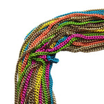 Stunning Rainbow Enamel Multistrand Gold Plated Vintage Necklace