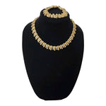 JBK Gold Plated Swarovski Bracelet Necklace Set, Jackelyn Kennedy Camrose Cross Necklace Bracelet