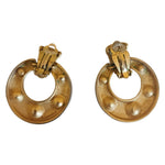 Gorgeous P.E.P. Hoop Diamante' Gold Plated Vintage Earrings