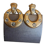 Gorgeous P.E.P. Hoop Diamante' Gold Plated Vintage Earrings