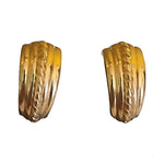 Stunning TRIFARI Rope Gold Plated Hoop Vintage Earrings, Runway, Couture