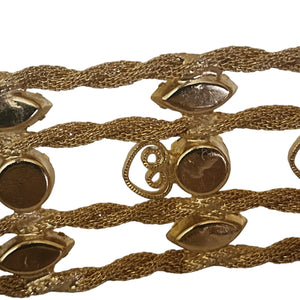 Stunning Yves Saint Lauren YSL Topaz Crystal Gold Plated Belt S-M