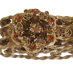 Stunning Yves Saint Lauren YSL Topaz Crystal Gold Plated Belt S-M