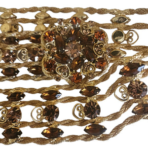 Stunning Yves Saint Lauren YSL Topaz Crystal Gold Plated Belt S-M