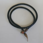 Vintage DL Auld Company Ruby Eyed Snake Belt Antique Gold Necklace