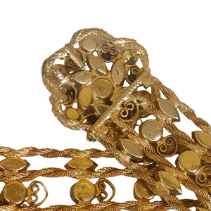 Stunning Yves Saint Lauren YSL Topaz Crystal Gold Plated Belt S-M