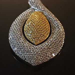 GORG! Teardrop 18K CZ Illusion Stones Yellow White Gold-Plated Earrings - Couture, Bridal Earrings, Wedding Statement Earrings