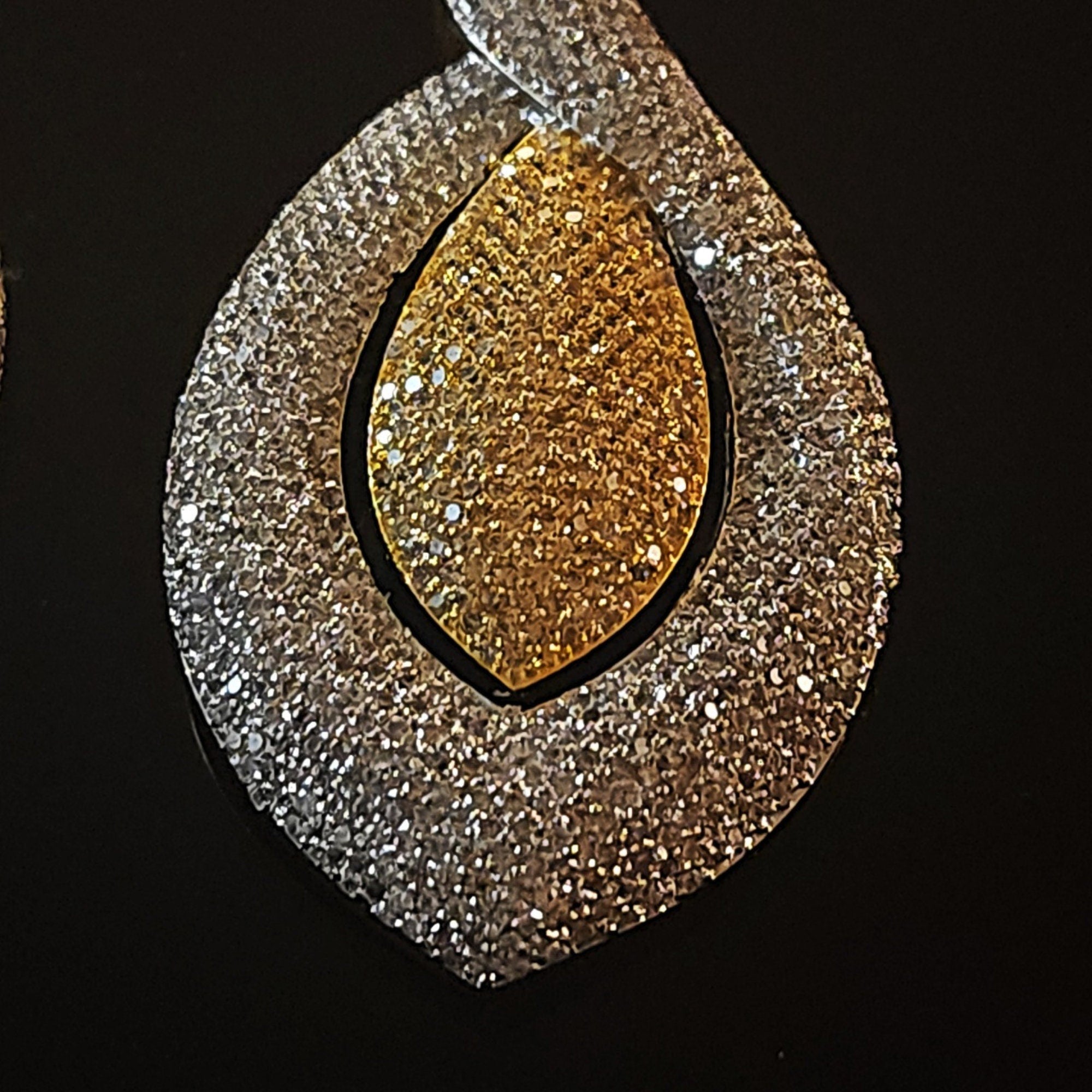 GORG! Teardrop 18K CZ Illusion Stones Yellow White Gold-Plated Earrings - Couture, Bridal Earrings, Wedding Statement Earrings