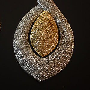 GORG! Teardrop 18K CZ Illusion Stones Yellow White Gold-Plated Earrings - Couture, Bridal Earrings, Wedding Statement Earrings