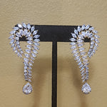 Stunning 18k CZ Marquise Yellow Gold-Plated Dangle Earrings, Wedding