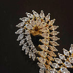 Stunning 18k CZ Marquise Yellow Gold-Plated Dangle Earrings, Wedding