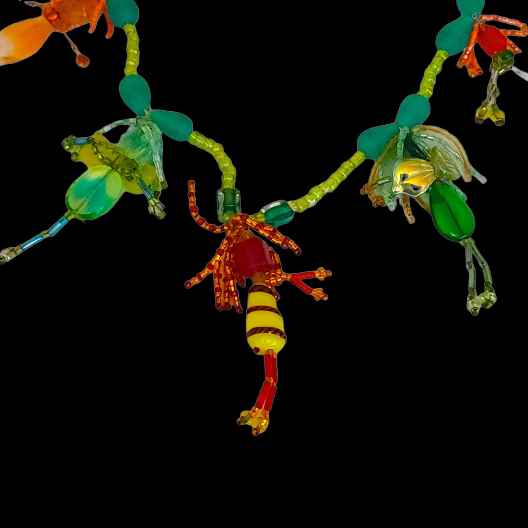 Vintage Studio Art Glass Dancing Ladies Vintage Necklace