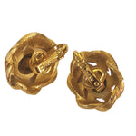 Beautiful TRIFARI Swirl Textured Knot Gold Plated Clip On Earrings